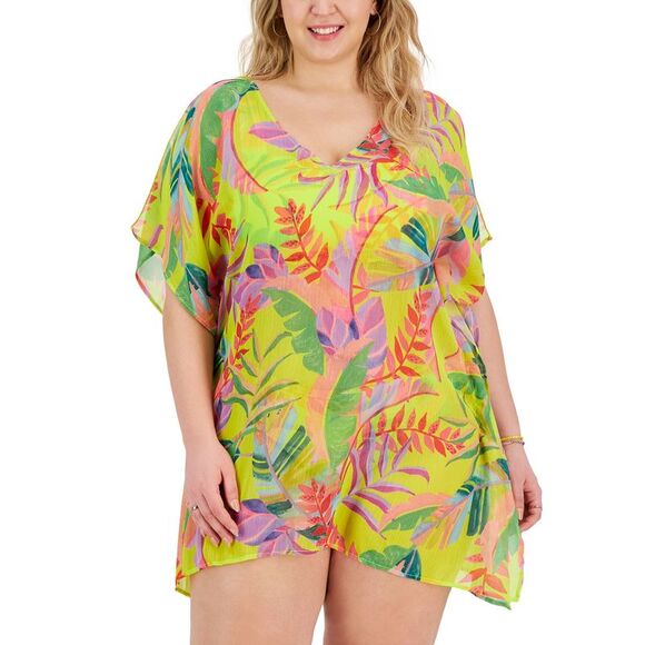 Plus Size Costa Printed Bella Tunic Swim Cover-Up
